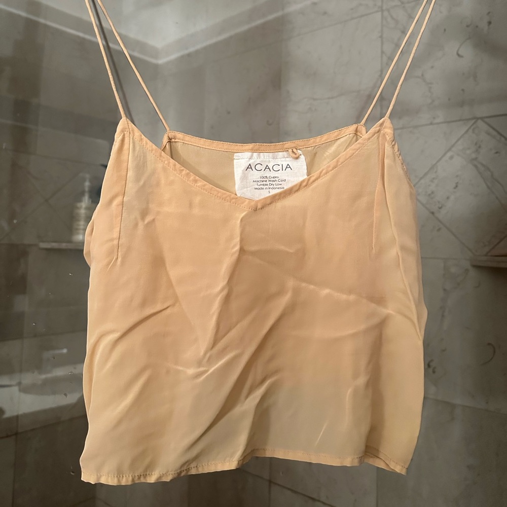 ACACIA DANI spaghetti strap crop cami top in blush EUC like new - never worn